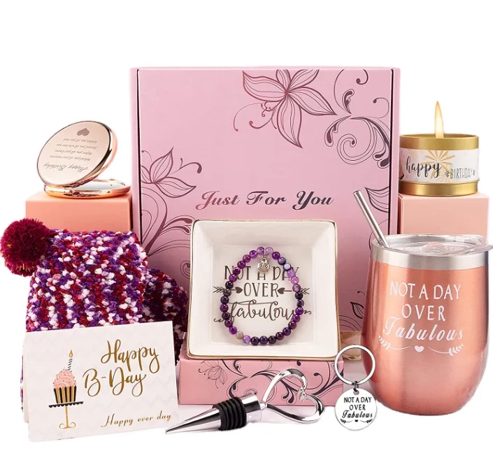 Promotional business Birthday women gift set box wedding parties spa basket personalized scented candles gift set for women