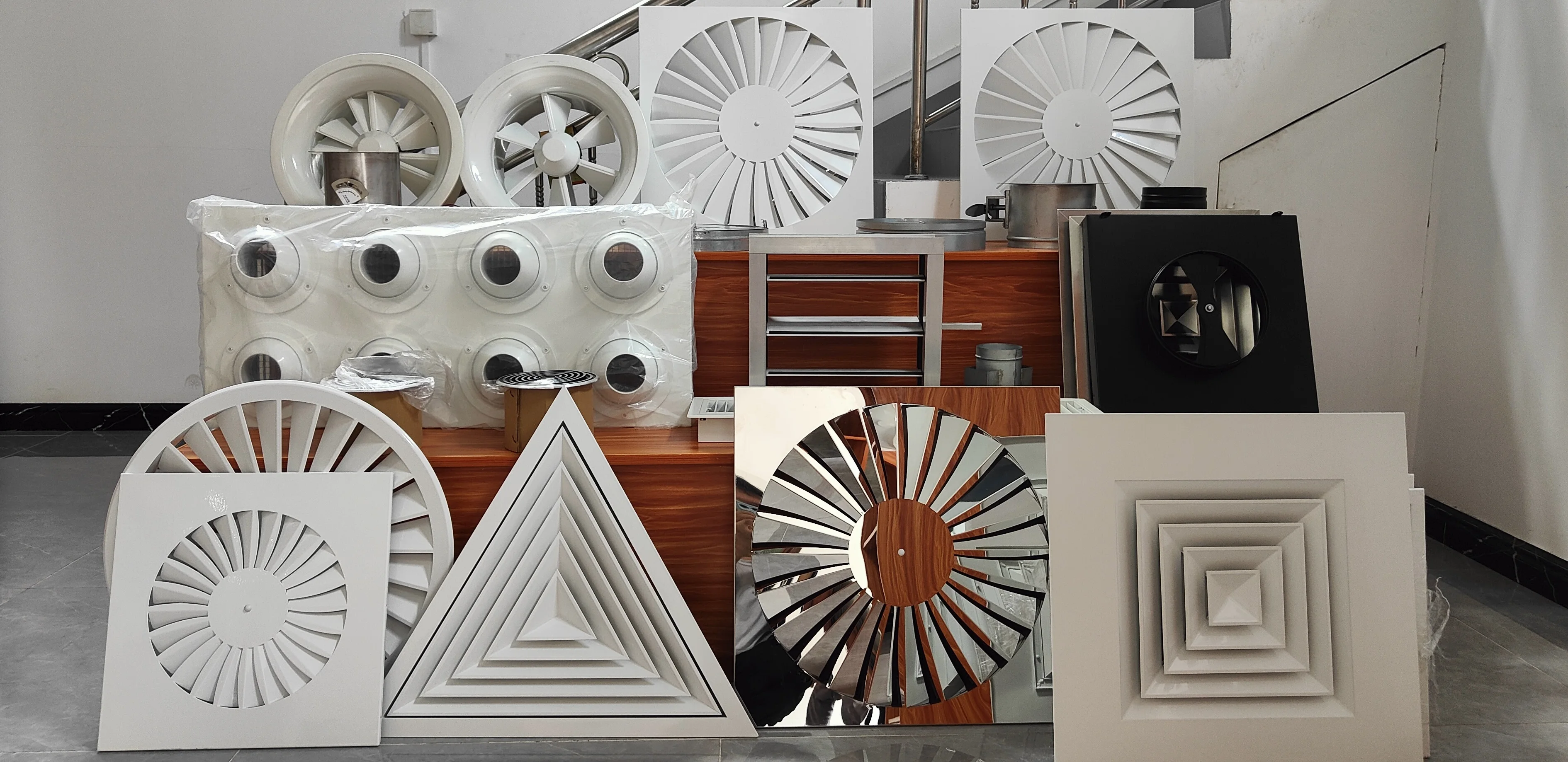 EZONG Mill Finished 400*400mm Aluminum OBD Opposed Blades Damper for square air Grille & Diffuser