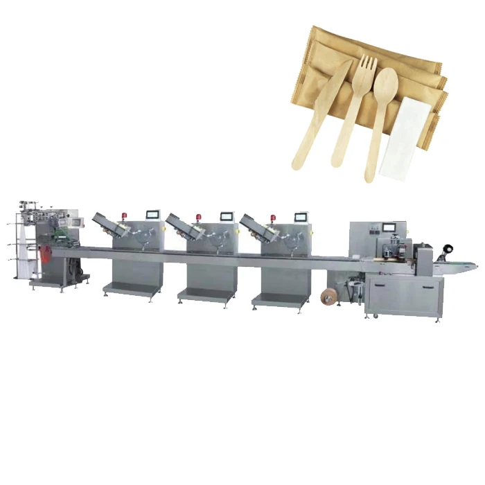 Large Automatic Multi-Stage Servo Electric Drive Wooden Tableware Packing Machine/wooden chopsticks packing machine