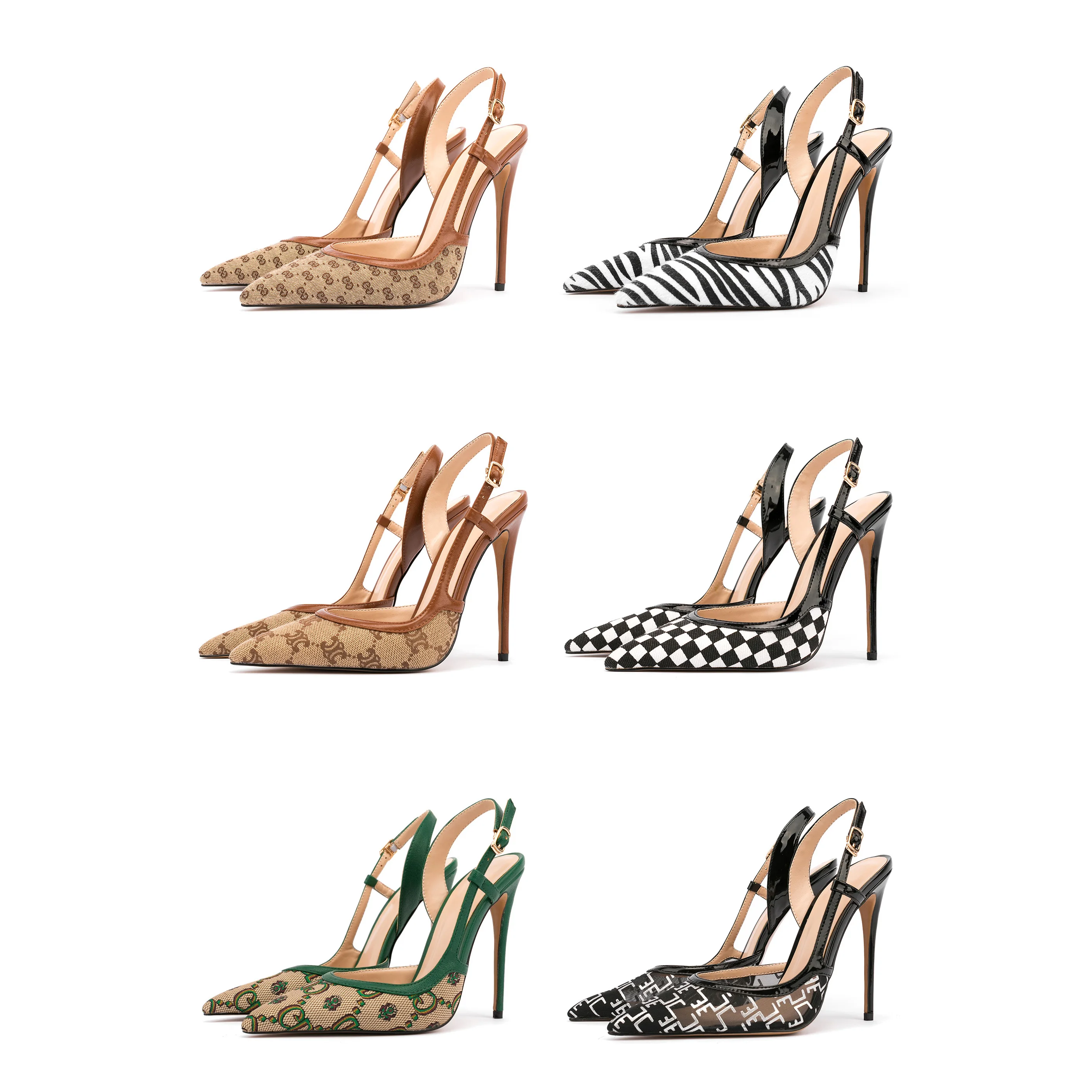 2023 New Series Style Slingback Heel Pumps for Women Casual Formal Pointed Toe High