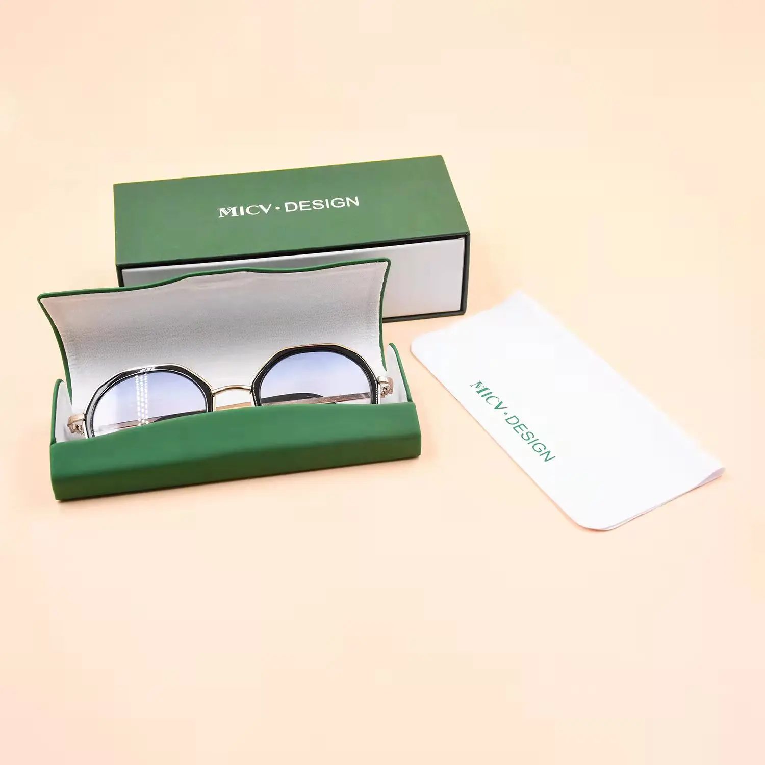 Набор чехлов для солнцезащитных очков из искусственной кожи, бумажный зеркальный чехол для зеленых очков, тканевый защитный набор для очков