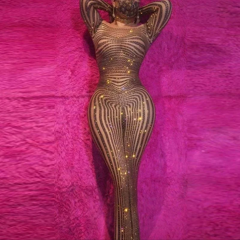 Stripe pattern long Sequin mesh evening dresses party ladies sexy club dresses fashion summer african dresses