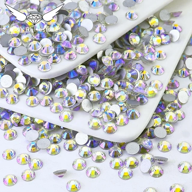 CY SS10 Multicolor Wholesale Diamond Diy Nail Art Flat Back Stone Non Hot Fix Designs Rhinestones