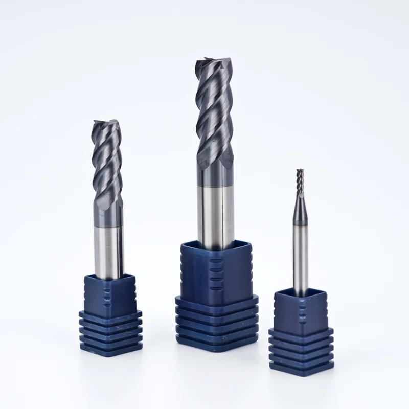 Solid Carbide 4 Flute Flat End Mill With 45 Degree Helix Angle