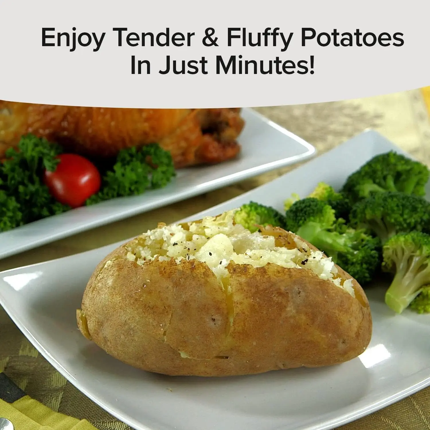 Baked Potato Microwave Cooker Microwave Potato Steamer Snack Maker for Potatoes Meat Bacon Cooks Tender Fluffy Spuds in Minutes