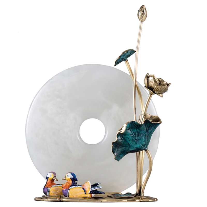 Настольная утка мандарин украшение для гостиной латунь