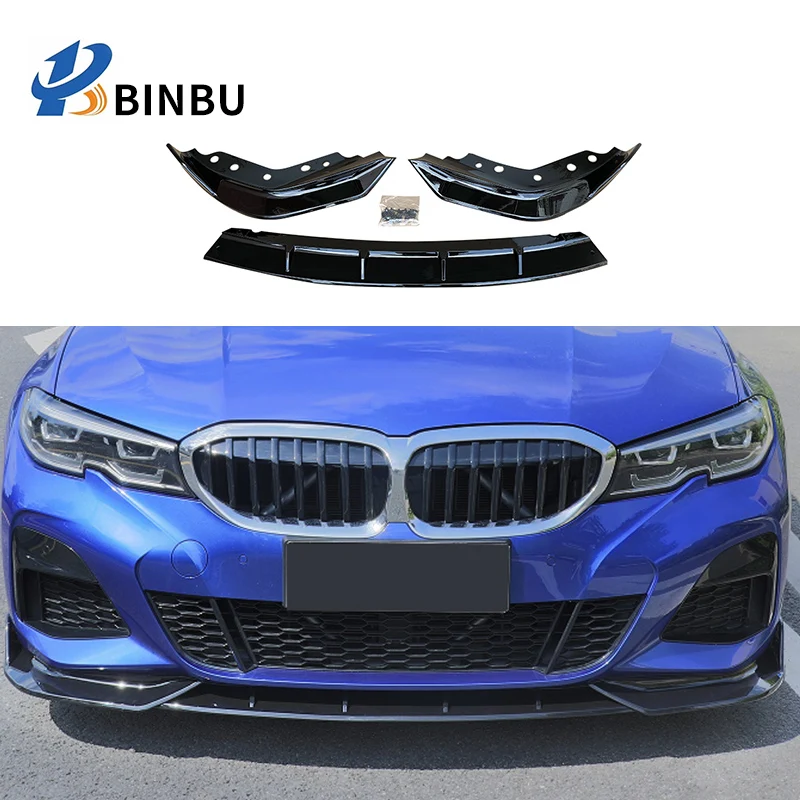 Для BMW 3 серии G20 G28 спортивный передний диффузор для губ комплект переднего бампера ABS материал черный 2019-2020