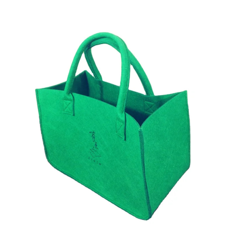 Large Lady Felt Handbag tote bag wholesale felt bags for shopping With Customized Logo