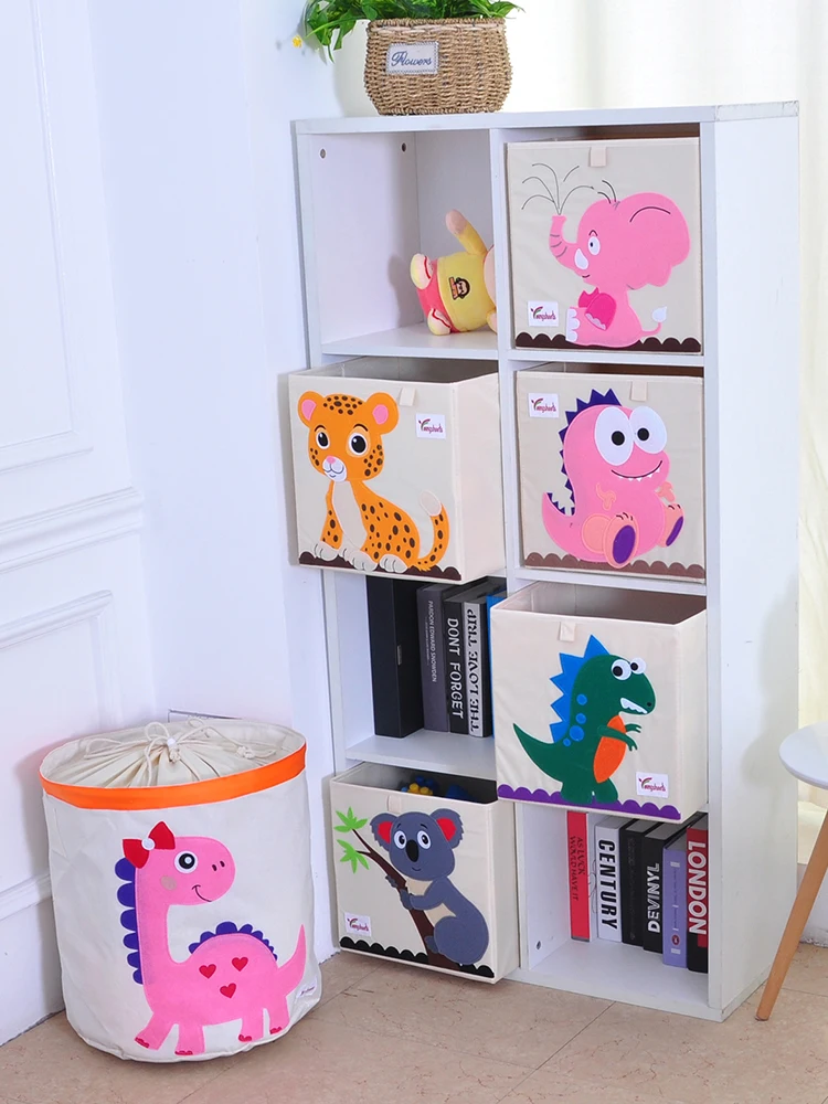 Amazon Hot Selling Custom Foldable Kid Shoes Drawer Boxes Animal Toy Storage Box Bins Clothes Storage Chest Organizer for Kids