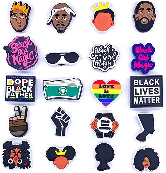 black lives matter shoe charms custom croc charm for shoe decorations