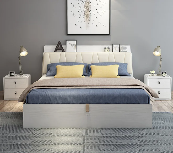 
1.8m Nordic modern simple high box storage bed 