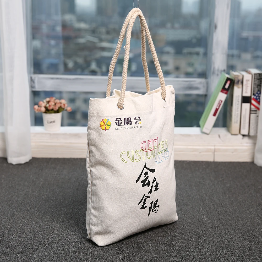 Wholesale Fashioned Canvas Shoulder Bags Custom Logo Printed for Shopping