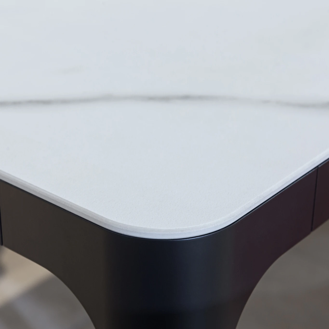 Customized Modern Furniture Metal Feet Ceramic top Extendable Dining Table aluminum frame rectangle table