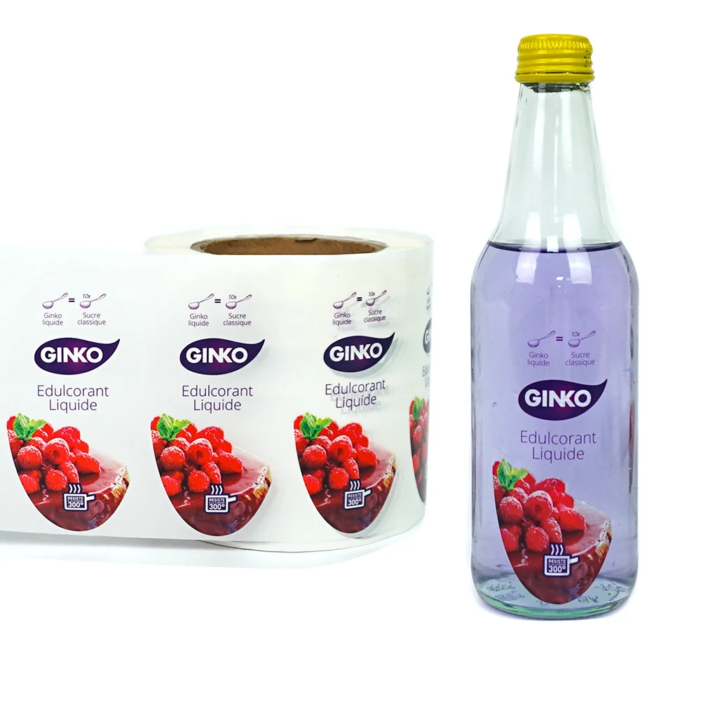 Factory provide custom brand logo waterproof honey self adhesive label sticker for food bottle