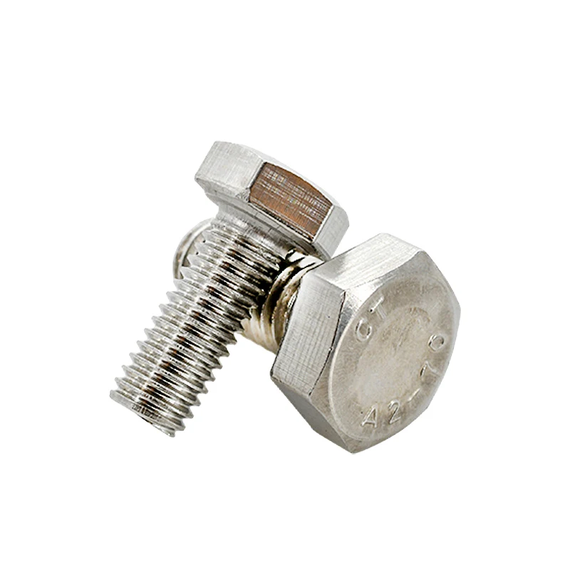 din933 Low Mild Carbon Steel Grade 4.8 8.8 and stainless steels SS304 316 Flat  Hex Head Bolt  Screw