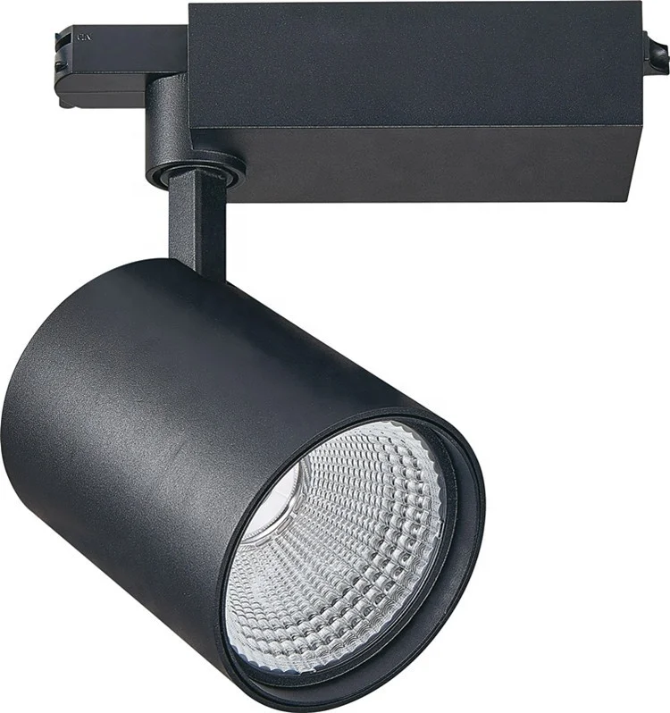 JianShi Factory Custom 60w 50w 40w 30w Led Track Light Ceiling Rail 2 3 4 Wires Spot Lighting Super High Lumen Black Tracklights