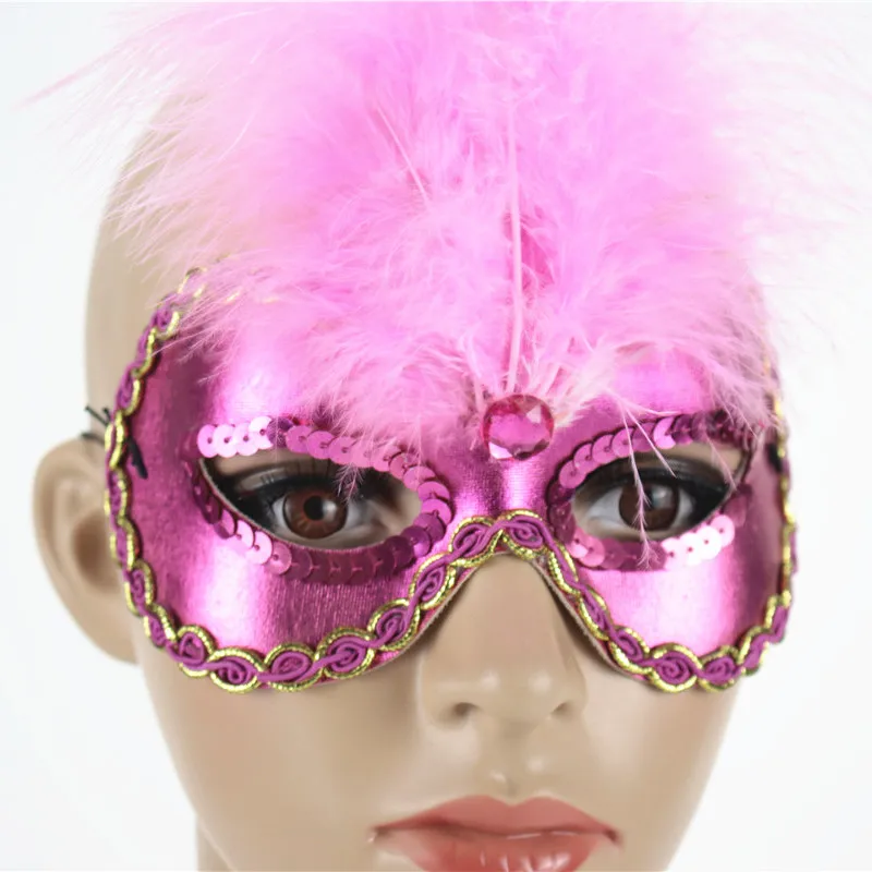 2020 New design Multicolor feather water drill mask Venice masquerade party factory supply
