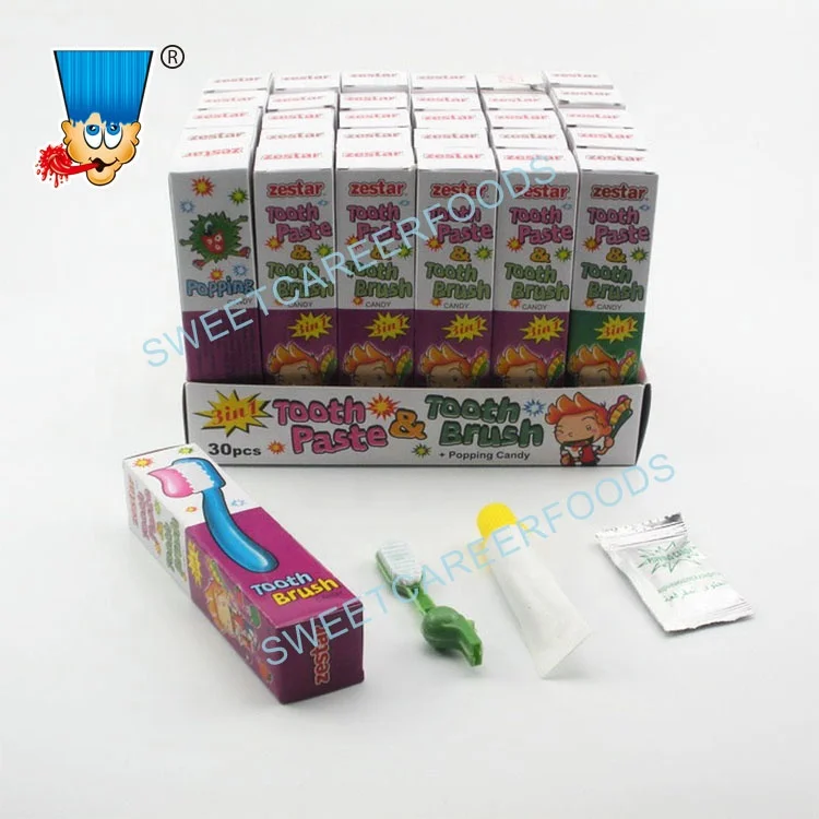 3 in 1 Toothpaste Liquid Candy and Toothbrush Candy With Popping Candy