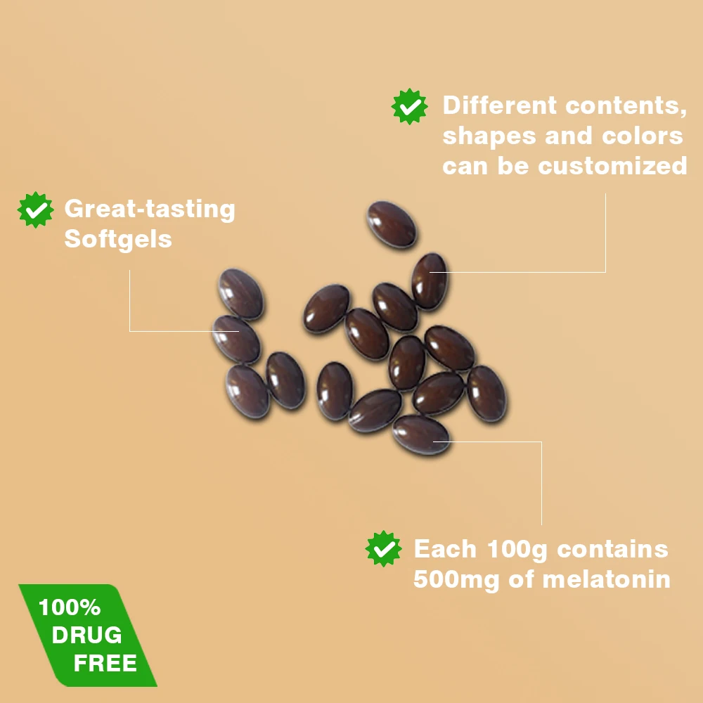 OEM Hot Selling Vegan Melatonin Sleeping Capsules For Adults Non-gmo Gluten Free Capsules For Sleeping Well Melatonin Softgels