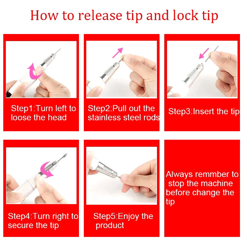 Wholesale 7 Colors Electric E File Nails Machine Portable Brushless Salon Polishing Safety Nail Drill