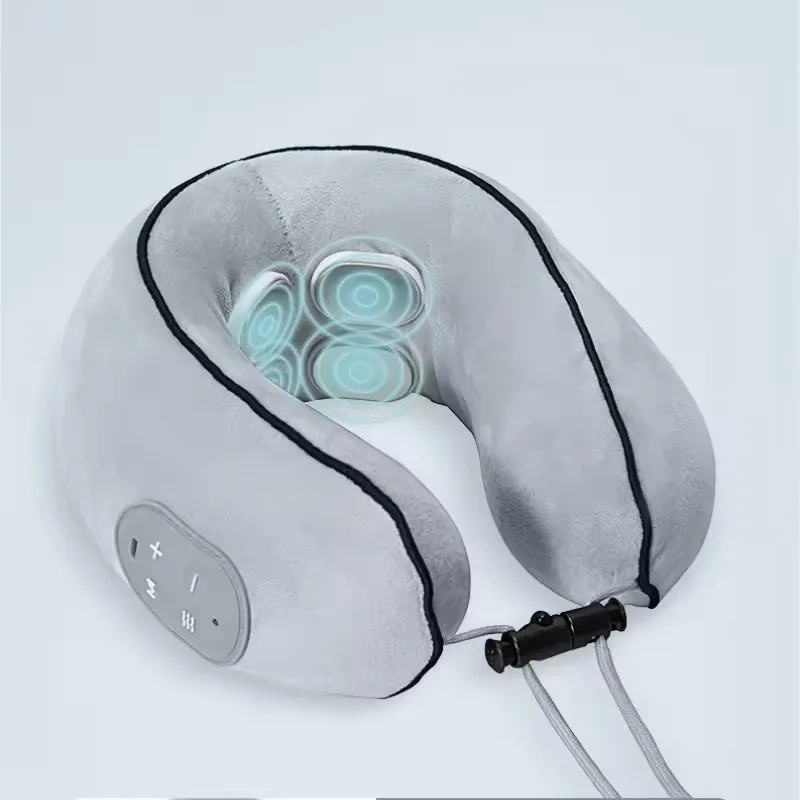 4KEYBest Selling Custom Removable U-shaped Car Travel Pillow Portable Neck Support Massager