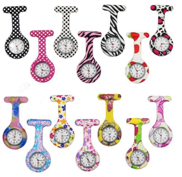 Sublimation Nursing Broches FOB Rubber Silicone Nurses Pocket Watches