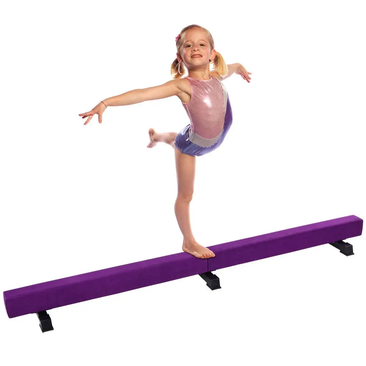 Floor gymnastics beam with middle support&wood core