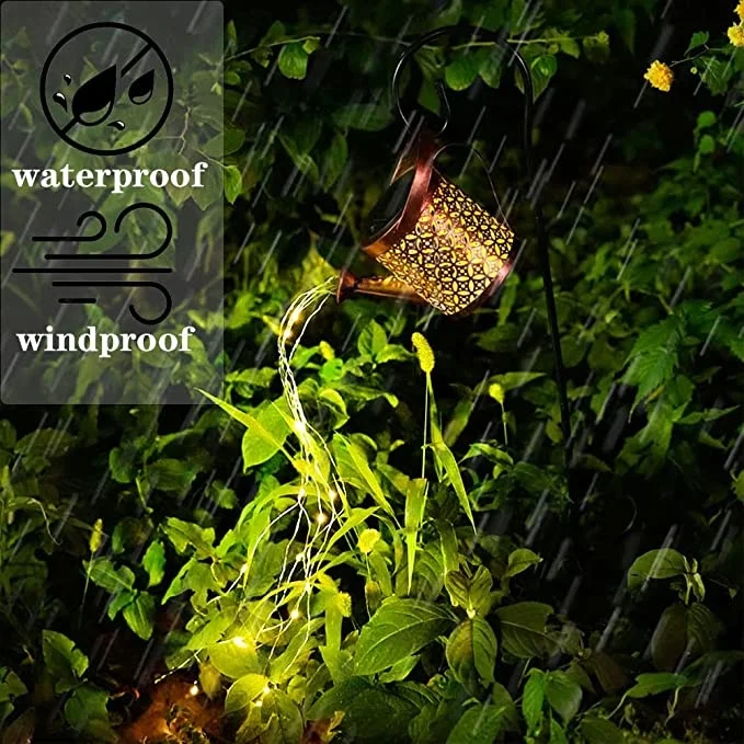 Led Solar Watering Can Outdoor Lights String Light Decoration Waterproof Fairy Copper Wire Firefly led String holiday  Light