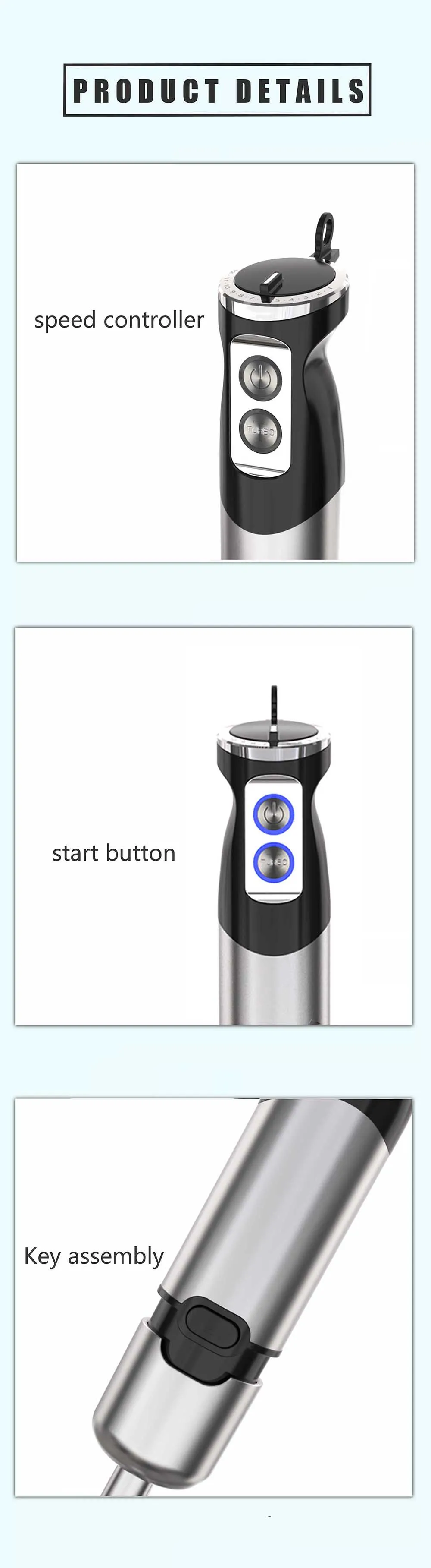 Superior Quality Stepless Variable Speed Detachable Commercial Handheld Blender Mixer