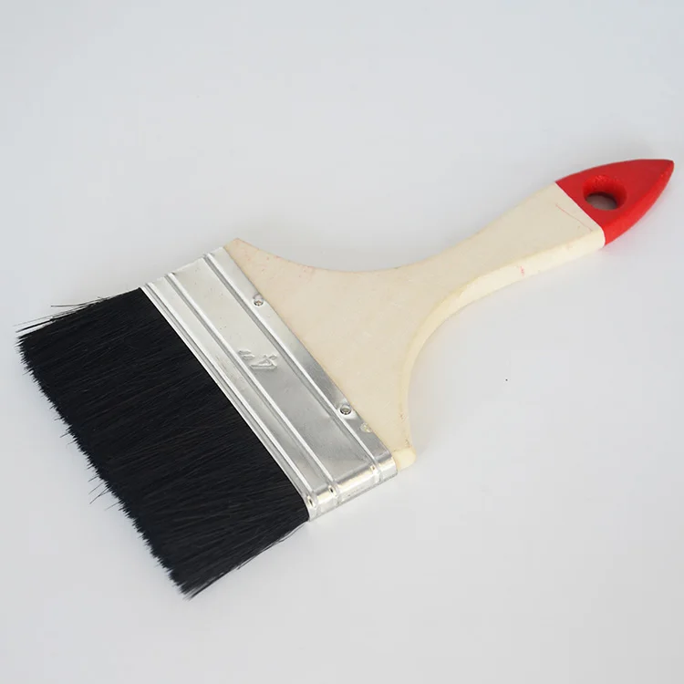 Flat Paint Brushes Wooden Handle Painting Brush Flat Bristle Paint Brush