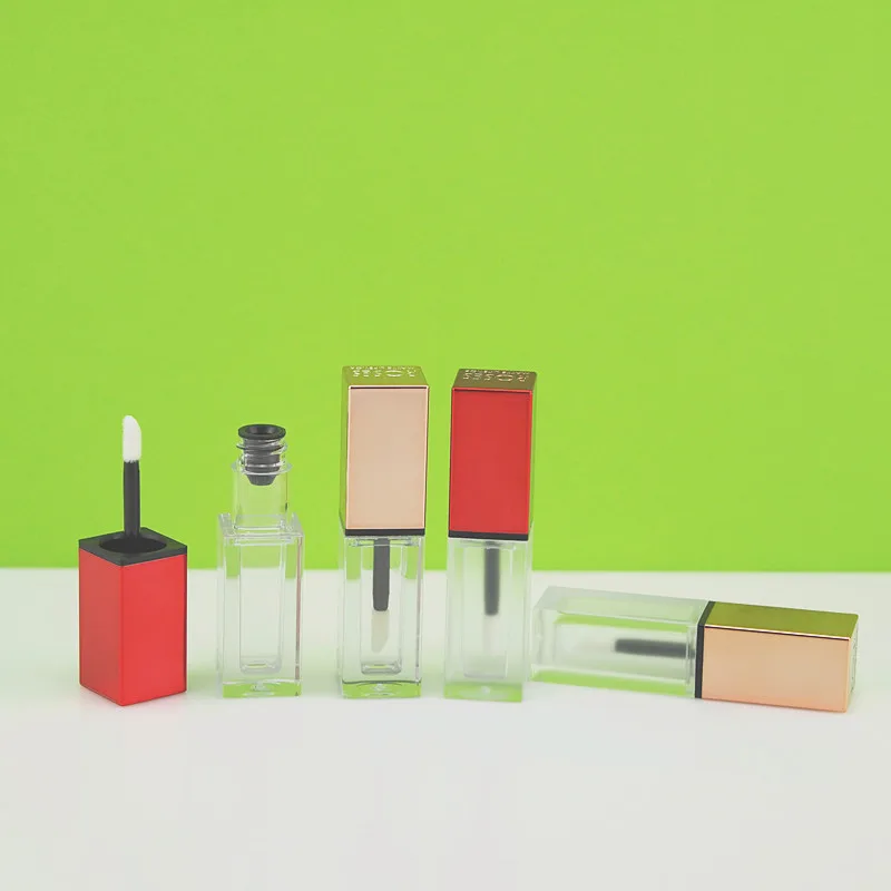 Экологичная помада, розово-красная Золотая квадратная матовая прозрачная помада, Косметическая Помада