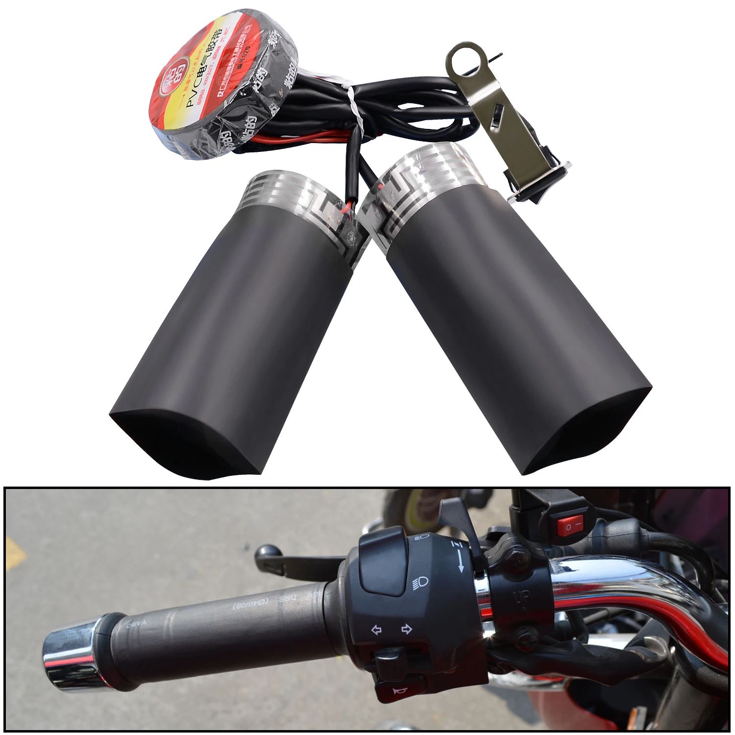 Universal Motorcycle Handle Grip Warm Heat Heated 12V third-generation Thermostatic Electric Handle Cover