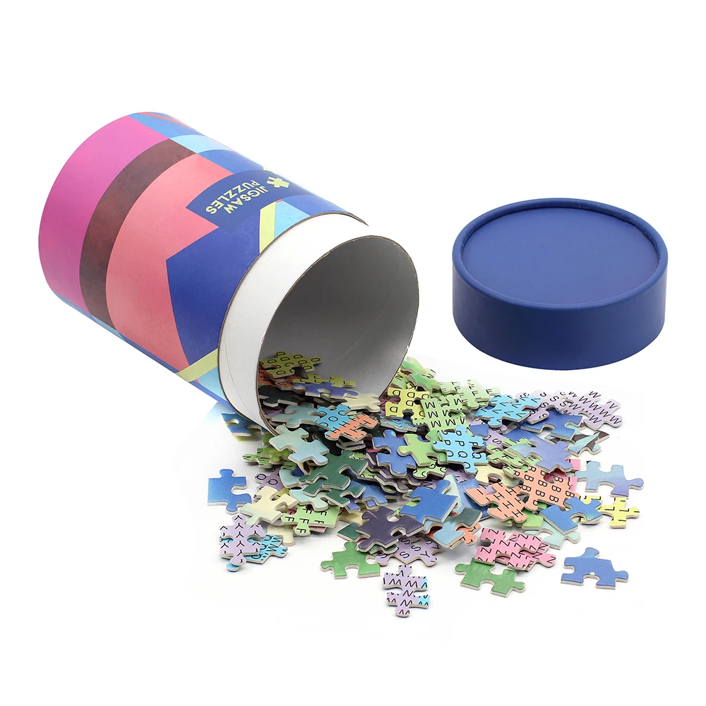 OEM ODM printing colorful   cardboard1000pcs paper tube jigsaw puzzle for adult puzzle