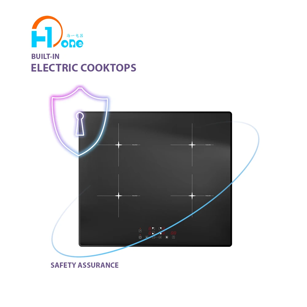 Встроенная 4-пластинчатая индукционная плита электрическая 8000 Вт варочная панель с 4 силовыми горелками