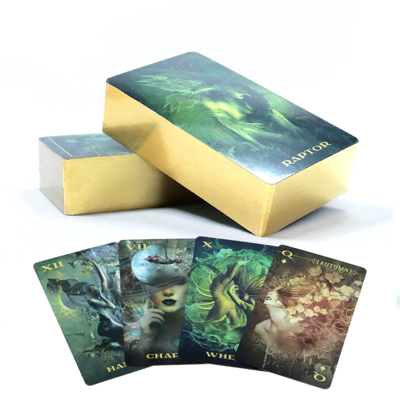 Printing Gold Edge Taort card deck Innovative design content divination factory custom tarot cards with guild book