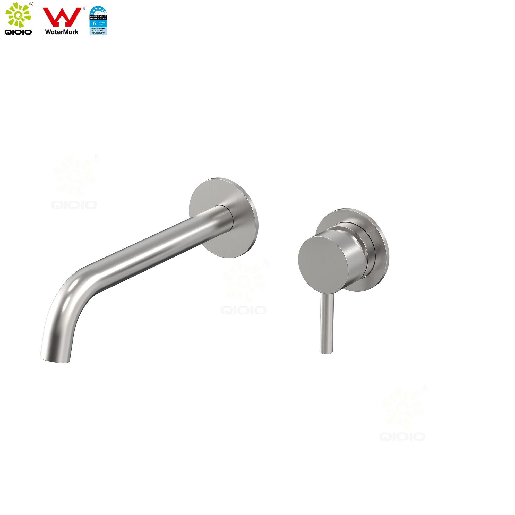 Luxury gun grey gunmetal SUS304 2 holes single handle wall mounted concealed basin mixer