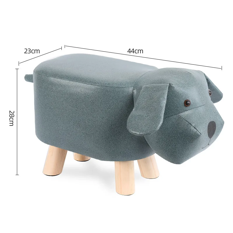 High Quality Leathaire Cute Animal Wood Kids Step Stools Foot Stools for Kids Adult