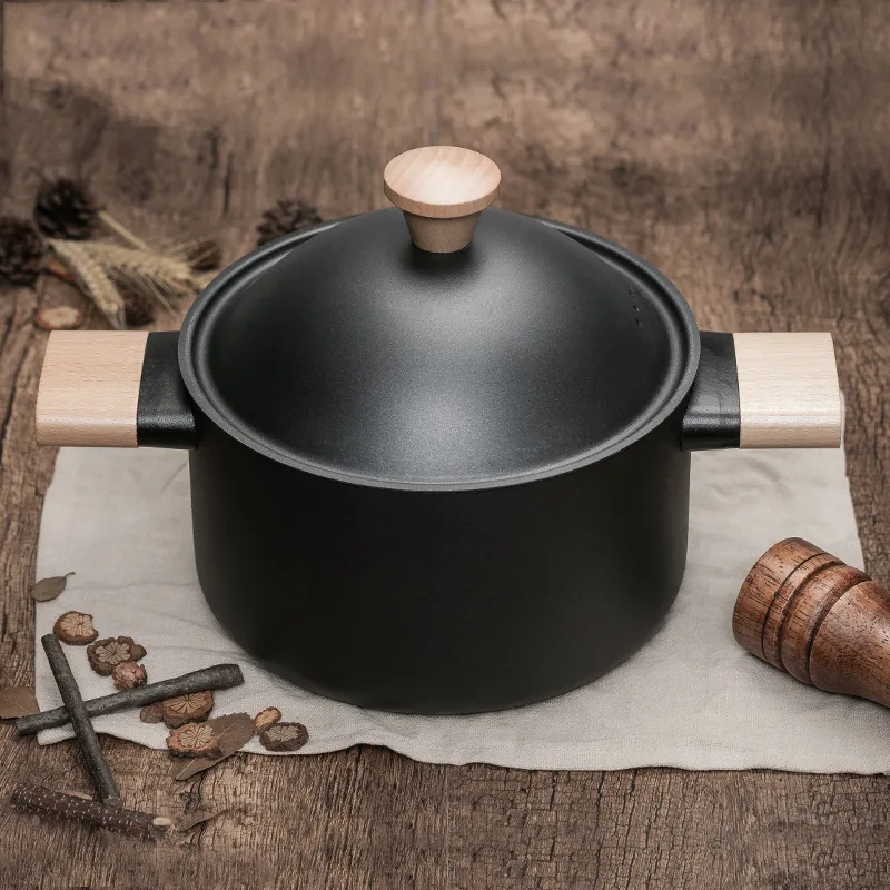 Cast Iron Skillet Electric Cast Iron Skillet,Non-stick Induction Cooker Black Pan/soup Pot Set Wok Suit,3pcs Cookware Set