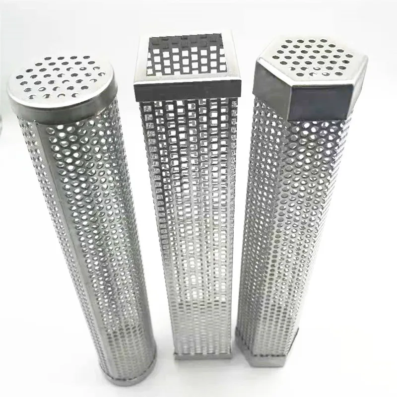 round Perforated Stainless Steel Smoker Tube BBQ Cooking Tool Set for Outdoor Baking and Barbecue Essential for Cooks