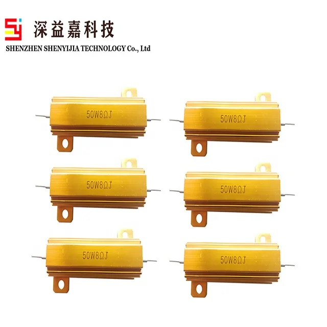 Chinese SHENYIJIA Manufacturer High-Voltage Aluminum Housed Wire-Wound LED Circuit Resistor 50W 8R J Electrical Components