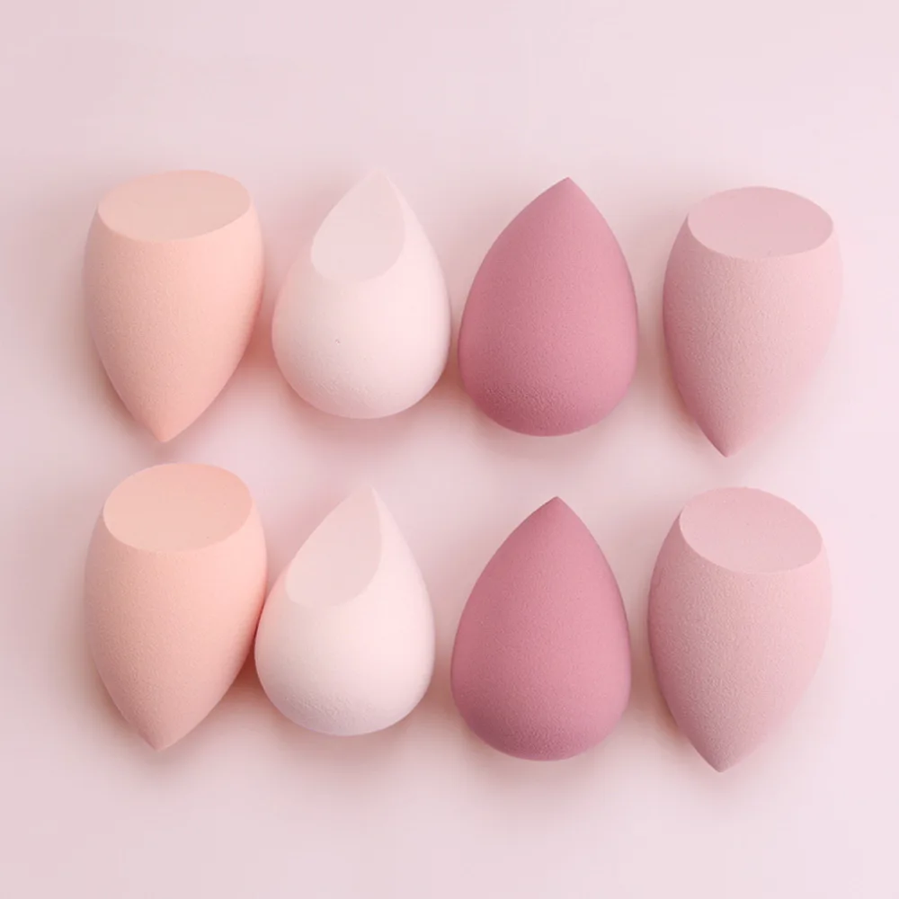 
Beaumaker 8pcs Makeup Sponge Box Non-latex Skin-friendly Soaked Dry Wet Two Use Makeup Tools Pink Sponges 
