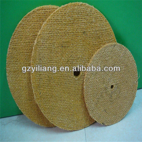 yiliang 400mm Sisal fabric brass buffing wheel Polishing Wheels Pure Sisal Buffing wheels