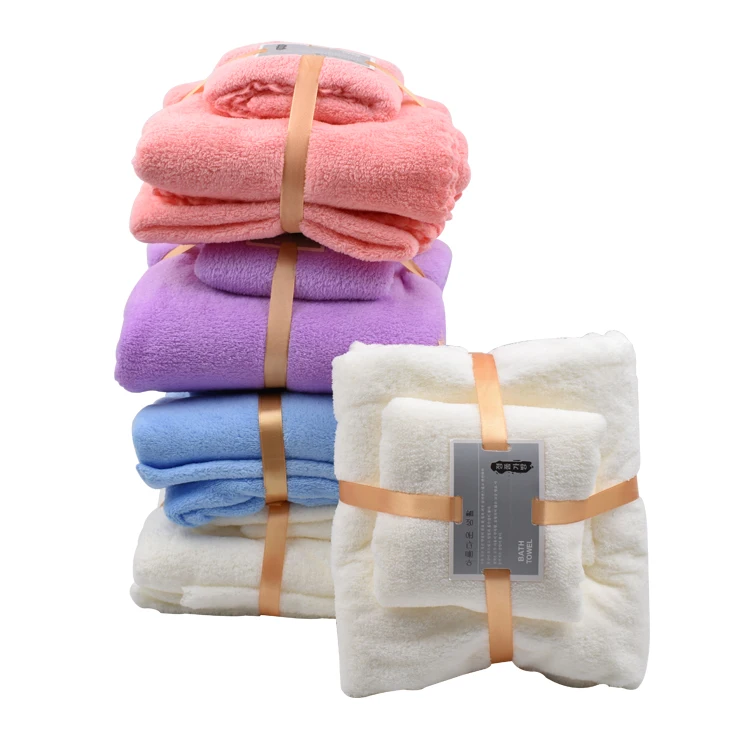 Wholesale Manufacturers Wholesale Good quality quick drying microfiber Cheap price Coral Fleece luxury bath towels set