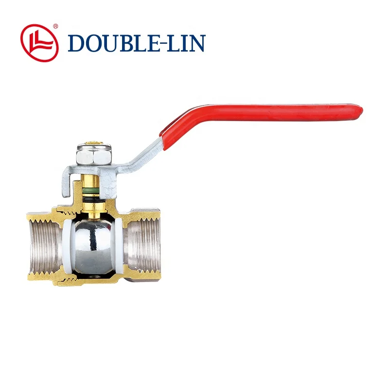 2 pcs Brass Water Ball Valve PN25 Flat Lever Handle Full Flow