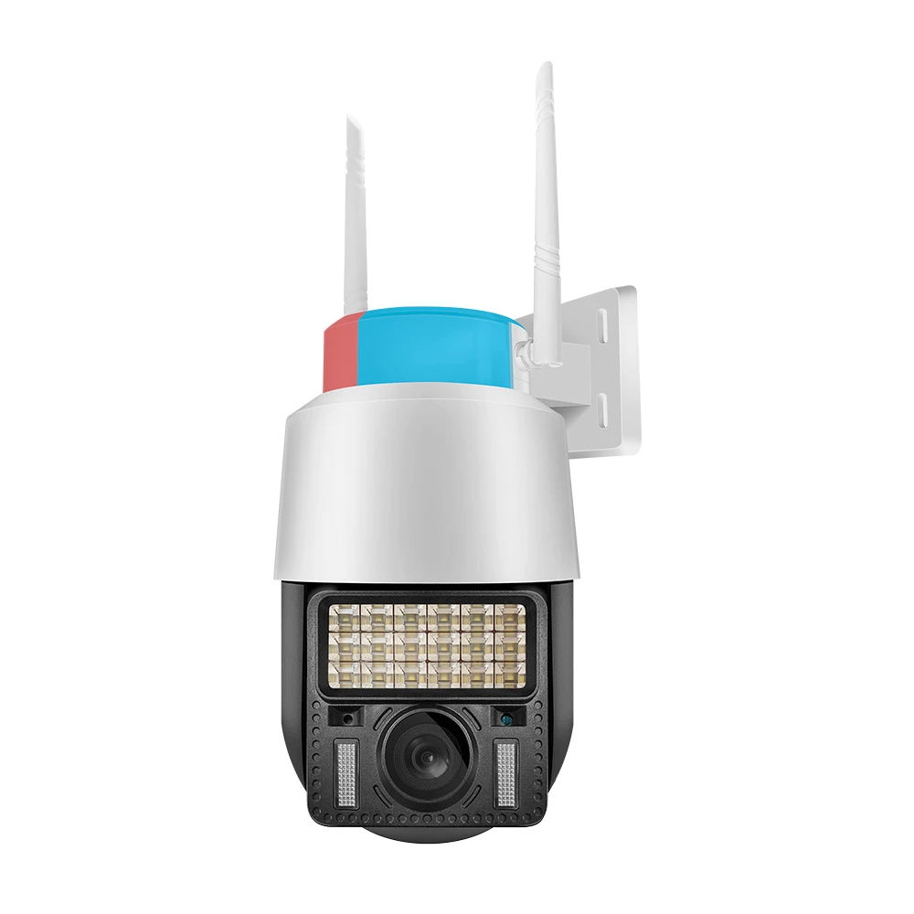LED Alarm Warning Light Camera 720p V380 Wifi Ptz Outdoor Camera Rotating 360 Detection Cctv Camera