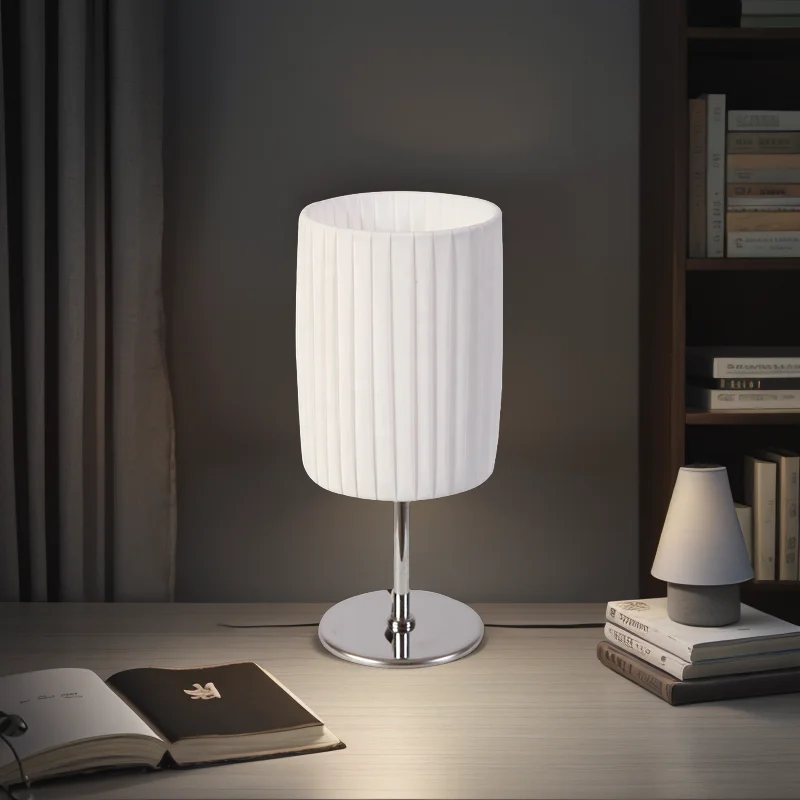 Custom Hotel Bedroom Living Room Coffee Room Modern Fabric Shade Electric Power Square Table Lamp LED Light