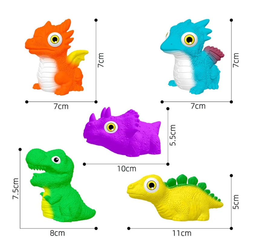 Light Up Bath Toys, Toddler Flashing Colourful LED Bathtub Dinosaur Toy, Baby Bathtime Floating Rubber Shower Toy for Infant Ba