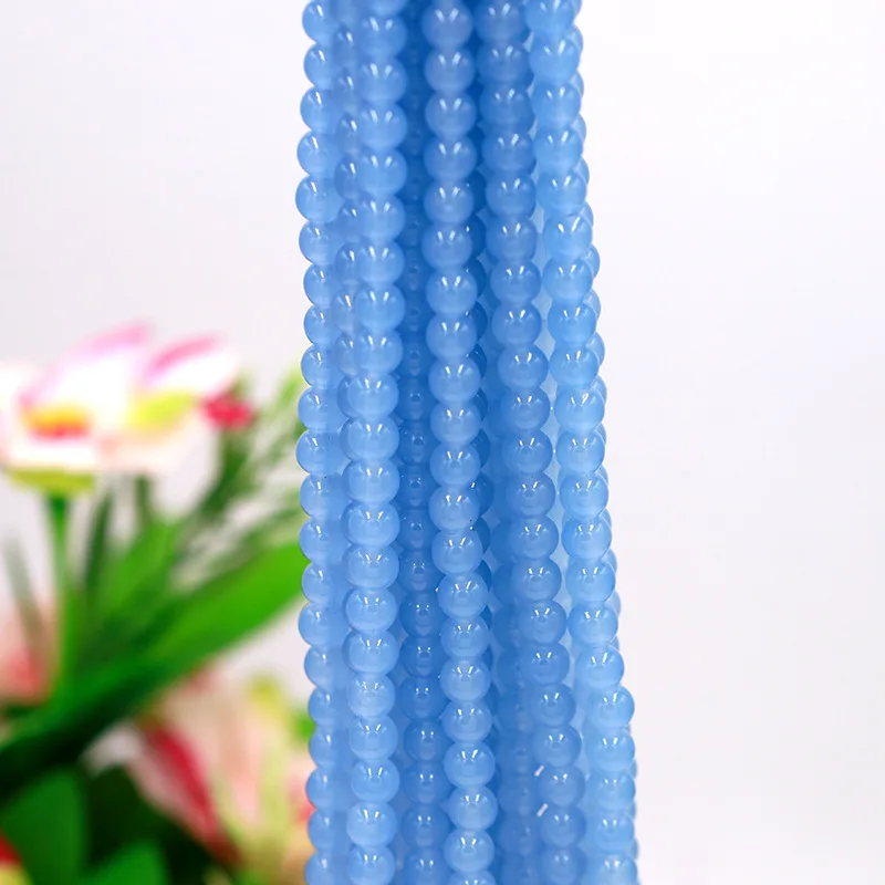 Glass crystal imitate jade round beads men and women couple models jade bracelet beads DIY jewelry accessories wholesale