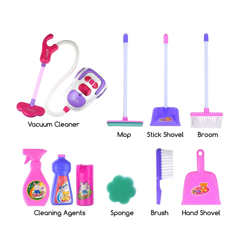 DIY Children cleaning toys Clean Cart Toys Pretend Play preschool Housework Cleaner Sanitary Ware Toys  for children
