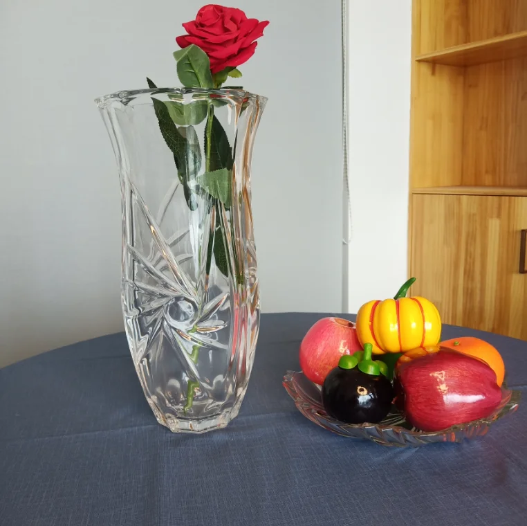 Hydroponic vase glass crystal glass vase big design bohemia style new glass vase